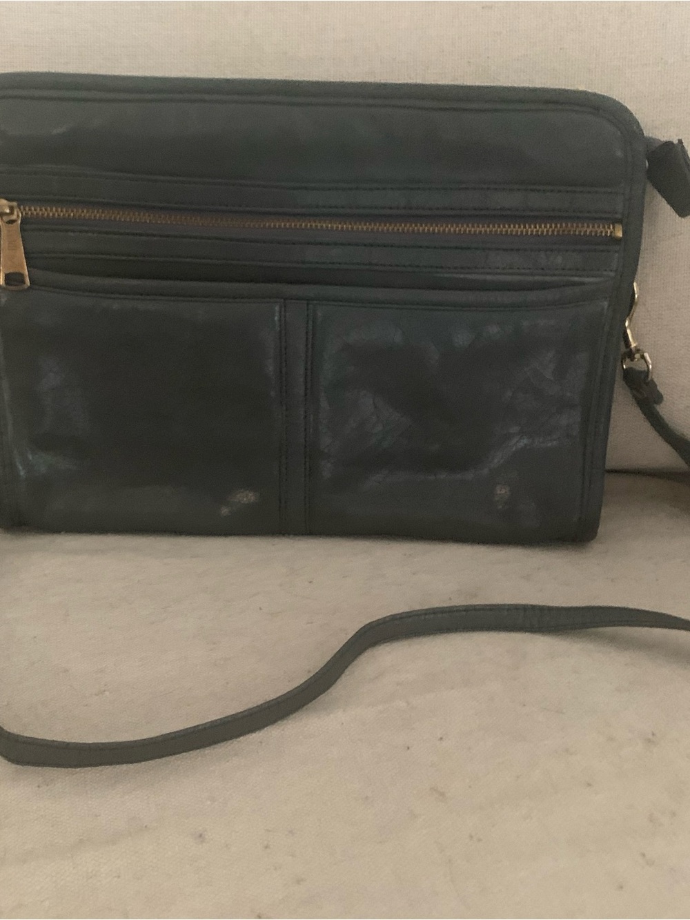 MaryannRosenfeld Grey Leather w/pkts ,detachable wrist&full length straps
